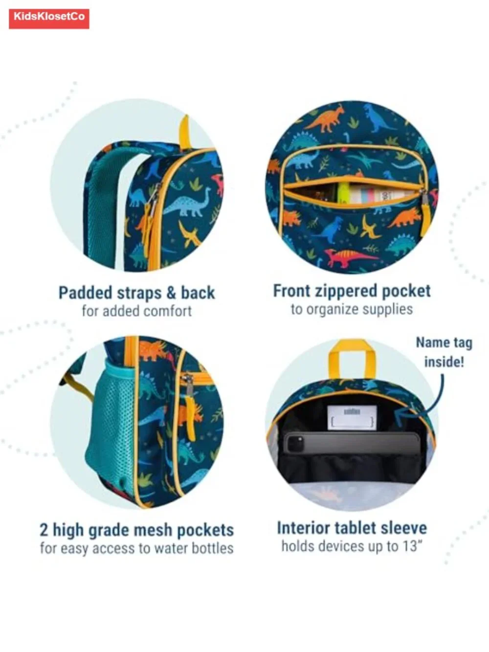 Kids Backpack, ECO rPET Recycled Lightweight Bookbag with Padded Straps